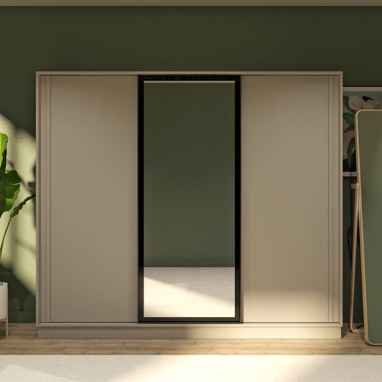Elegant 3 Door Wardrobe with Mirror