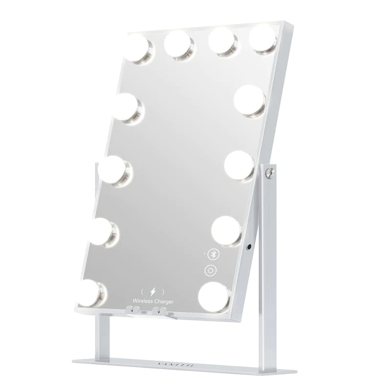 VANITII Hathaway Hollywood Slim Vanity Mirror with Wireless Charging - 12 Bulbs