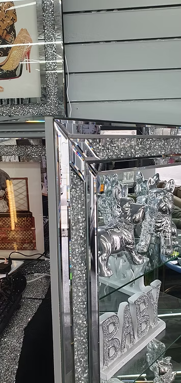 Corner Large Crush Diamond Display Cabinet