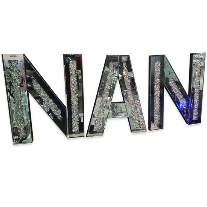 MUM, DAD and NAN crush diamond large wall mounted letters