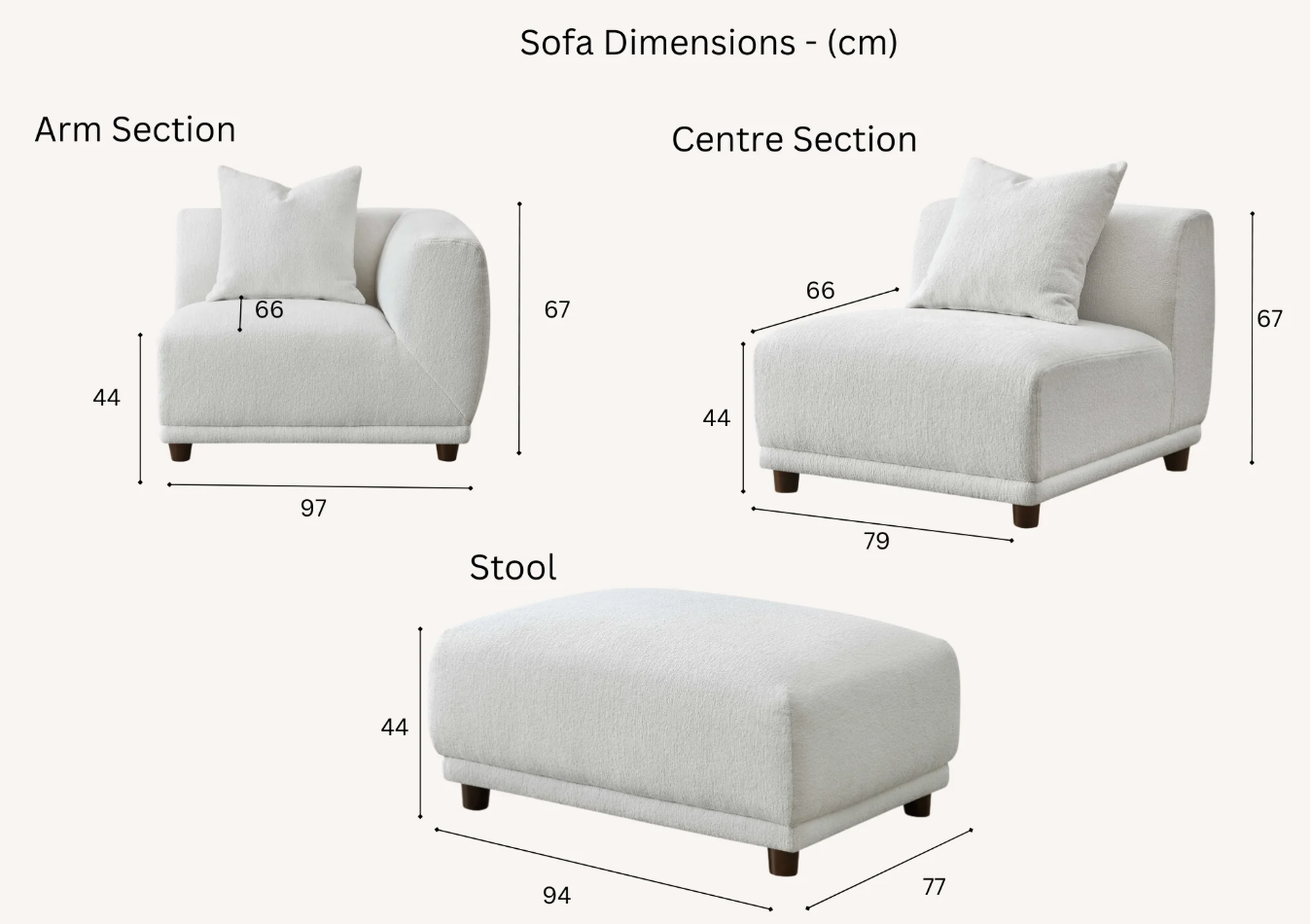 Lottie Modular Corner sofa / stool