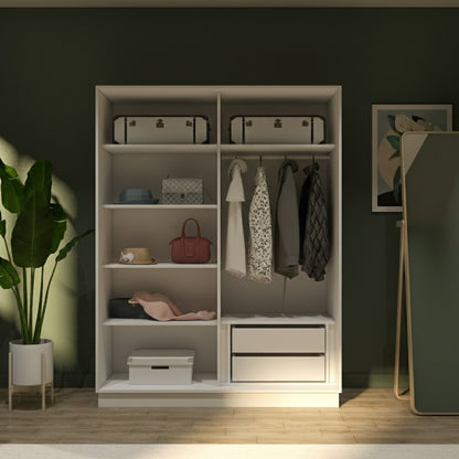 White Elegant 2 Doors Wardrobe