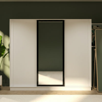 White Elegant 3 Doors Wardrobe