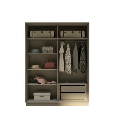 Grey Elegant 2 Doors Wardrobe