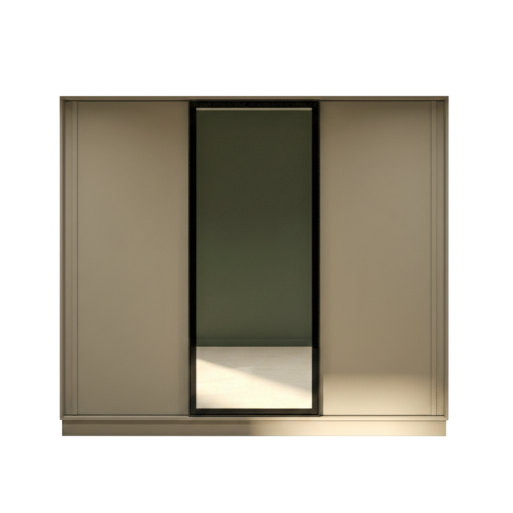 Grey Elegant 3 Doors Wardrobe