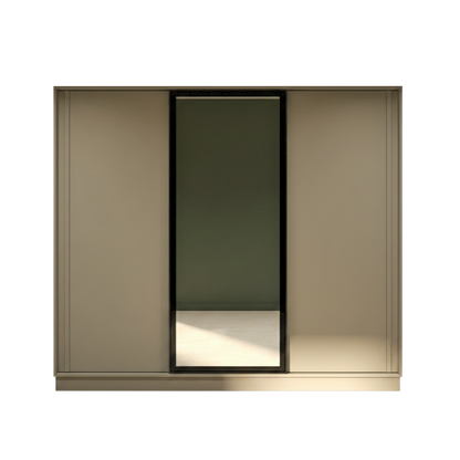 Grey Elegant 3 Doors Wardrobe