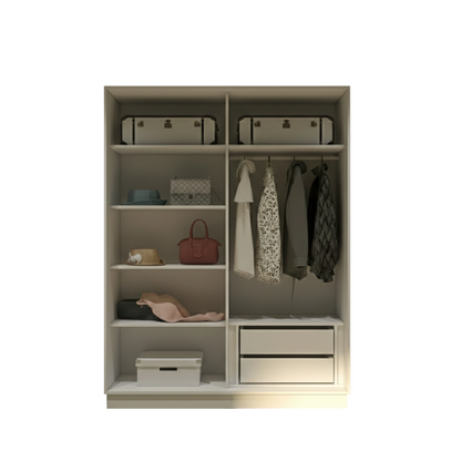 White Elegant 2 Doors Wardrobe