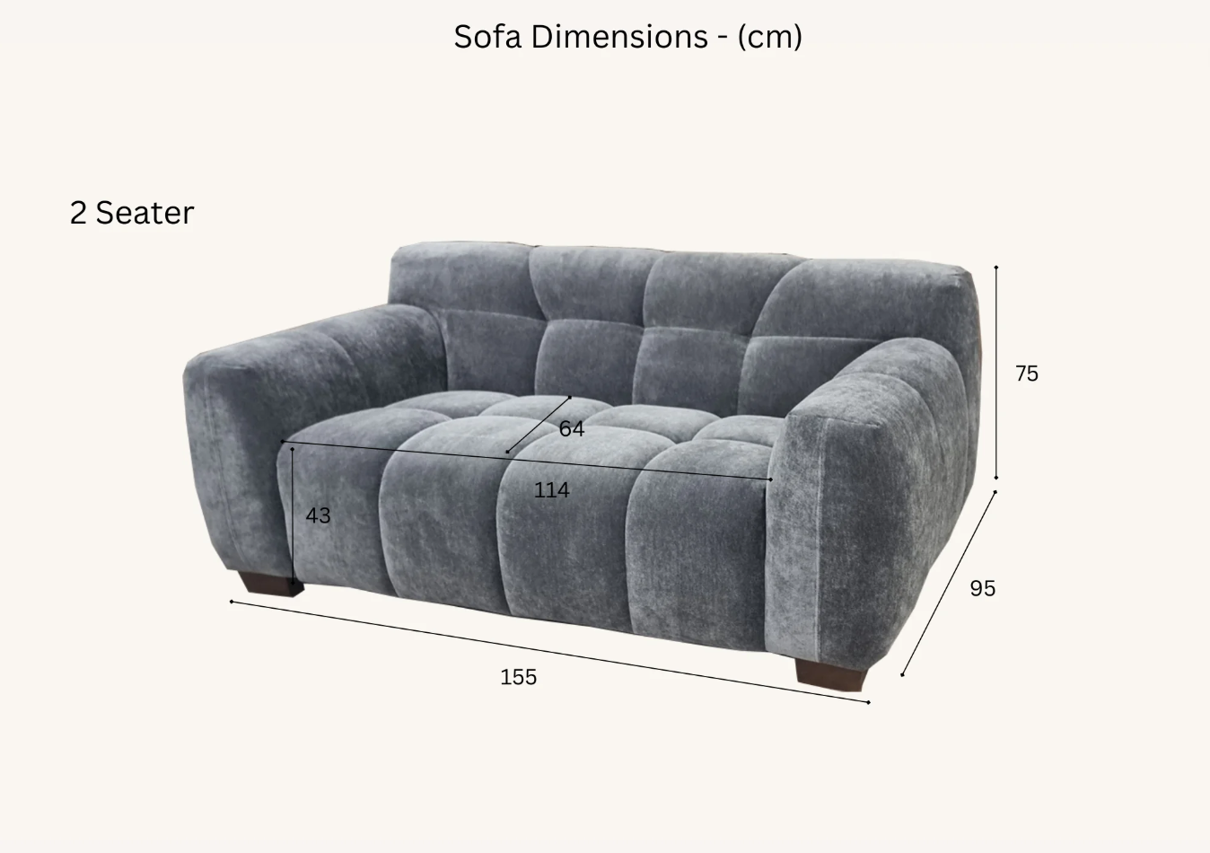 Harlem sofa range in steel velvet