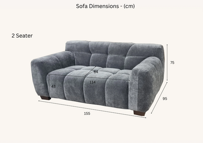 Harlem sofa range in steel velvet