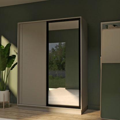 Grey Elegant 2 Doors Wardrobe