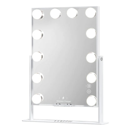VANITII Hathaway Hollywood Slim Vanity Mirror with Wireless Charging - 12 Bulbs