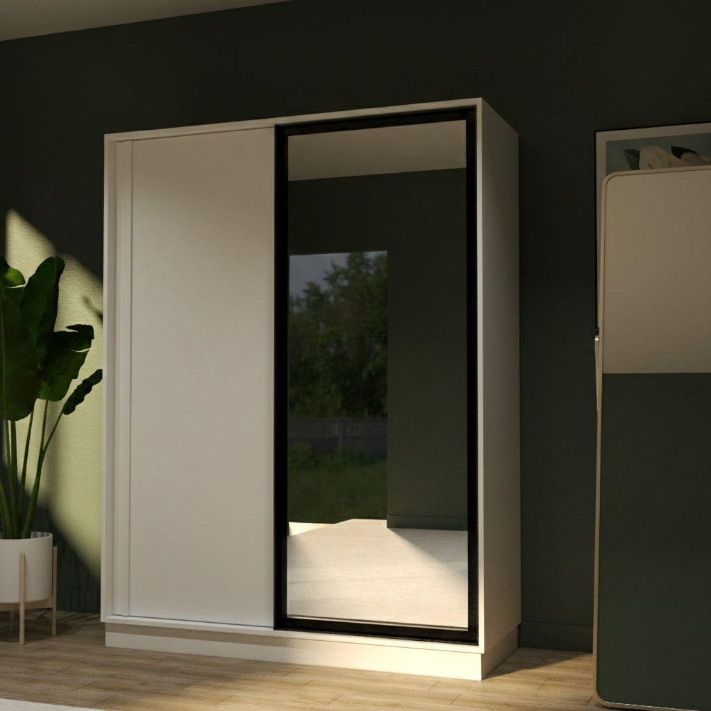 White Elegant 2 Doors Wardrobe