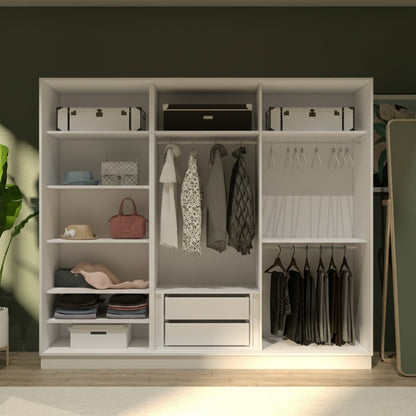 White Elegant 3 Doors Wardrobe