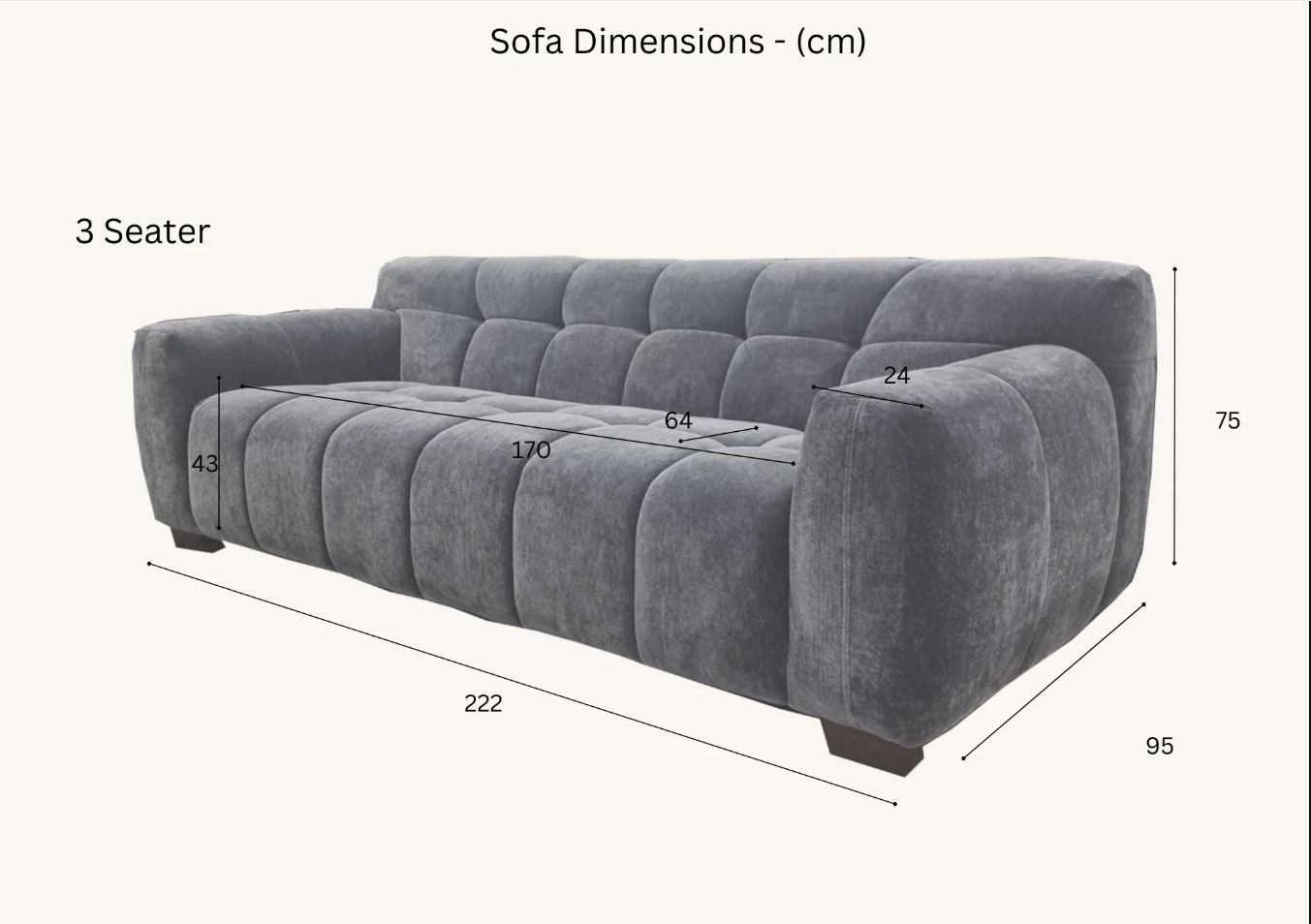 Harlem sofa range in steel velvet