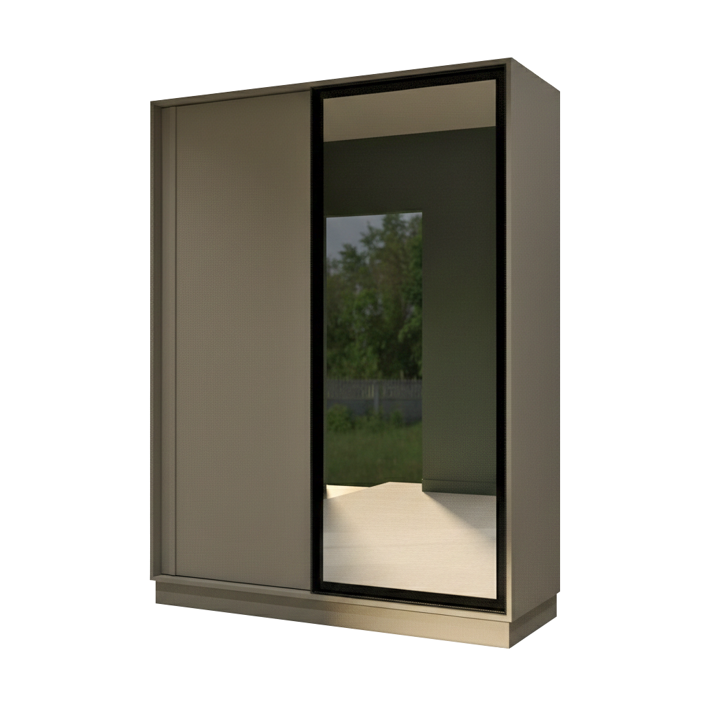 Grey Elegant 2 Doors Wardrobe
