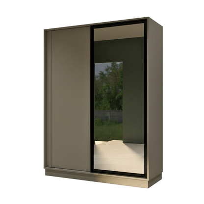 Grey Elegant 2 Doors Wardrobe