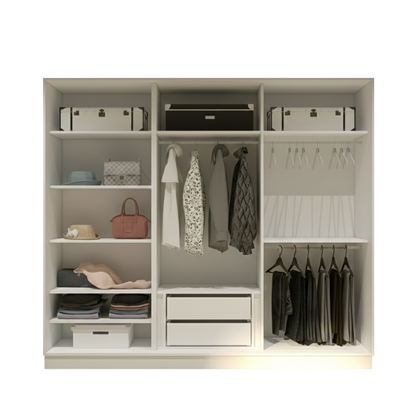 White Elegant 3 Doors Wardrobe