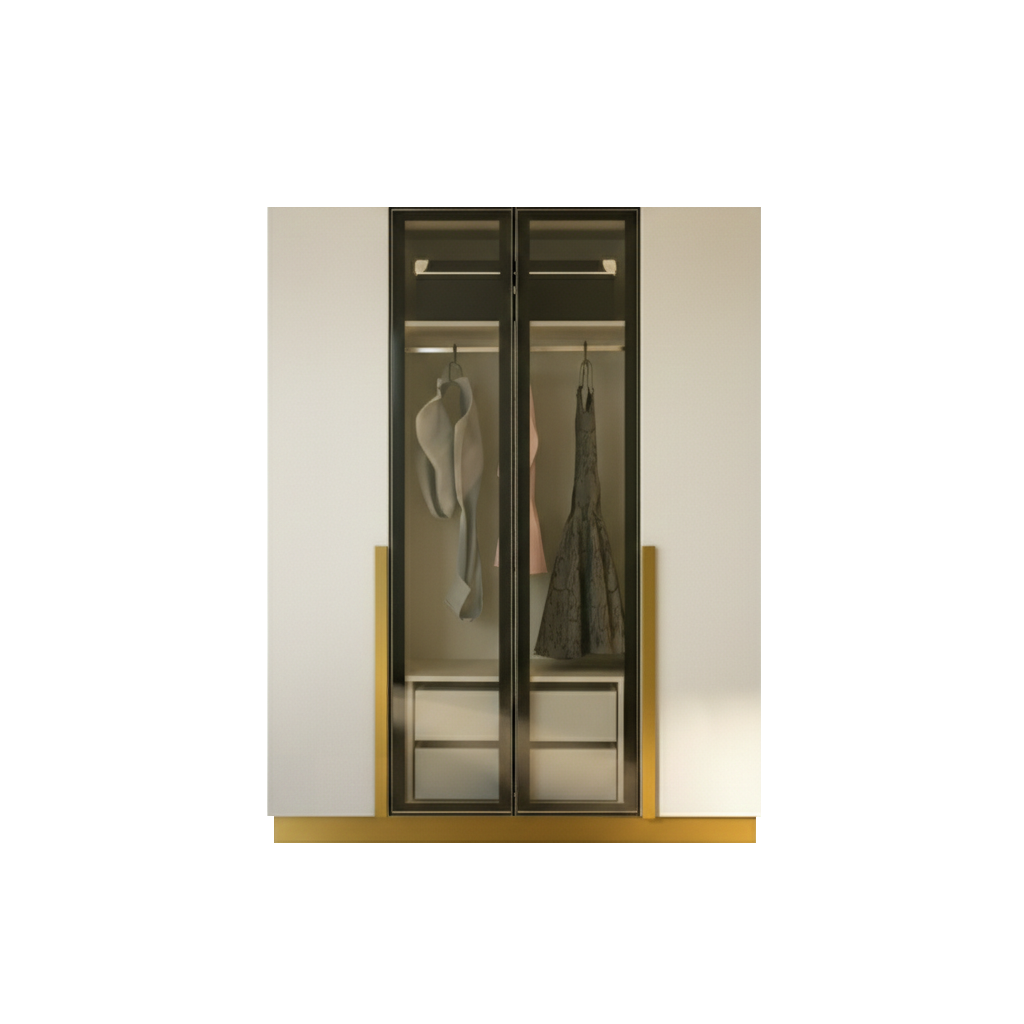 White Golden 4 Doors Wardrobe
