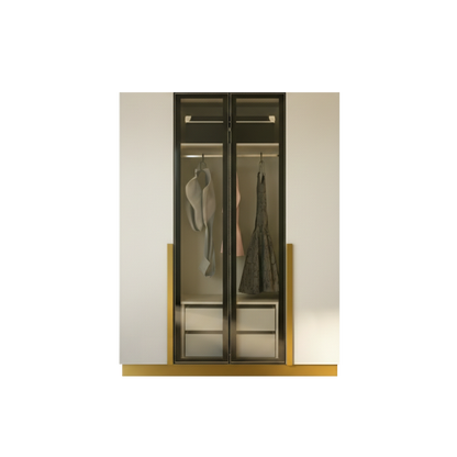 White Golden 4 Doors Wardrobe