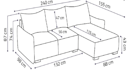 Focus Corner Sofa Bed