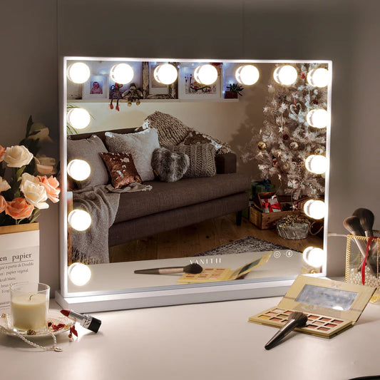 VANITII Mary Hollywood Vanity Mirror with Bluetooth XXL - 15 Dimmable LED Bulbs
