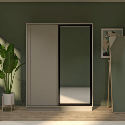 Grey Elegant 2 Doors Wardrobe