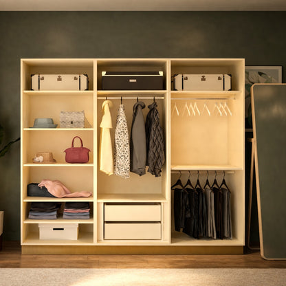 Cream Golden 6 Doors Wardrobe