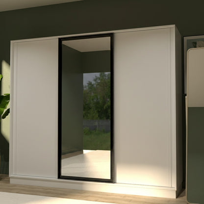 White Elegant 3 Doors Wardrobe