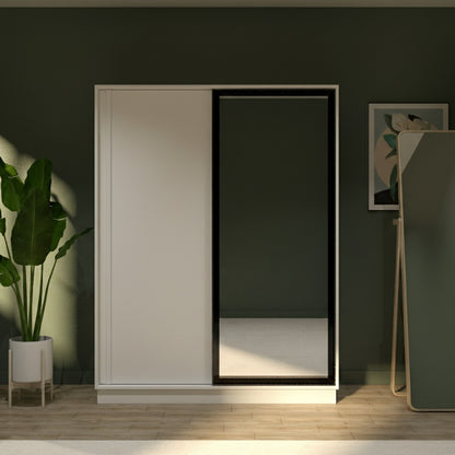 White Elegant 2 Doors Wardrobe