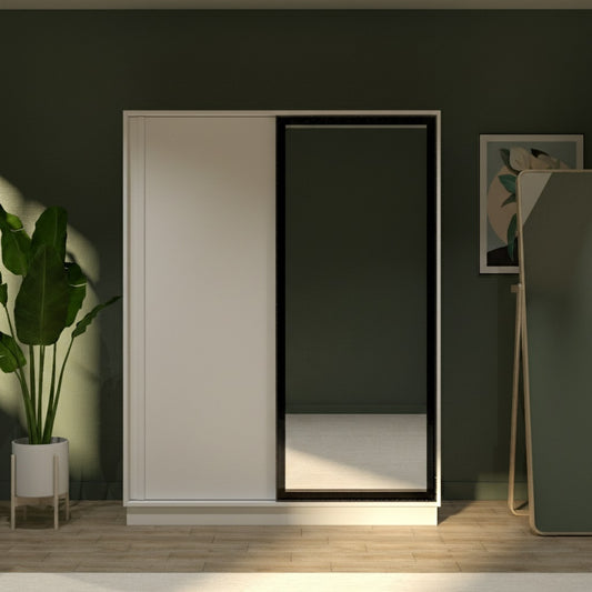 White Elegant 2 Doors Wardrobe