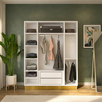 White Golden 4 Doors Wardrobe