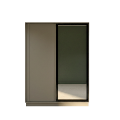 Grey Elegant 2 Doors Wardrobe