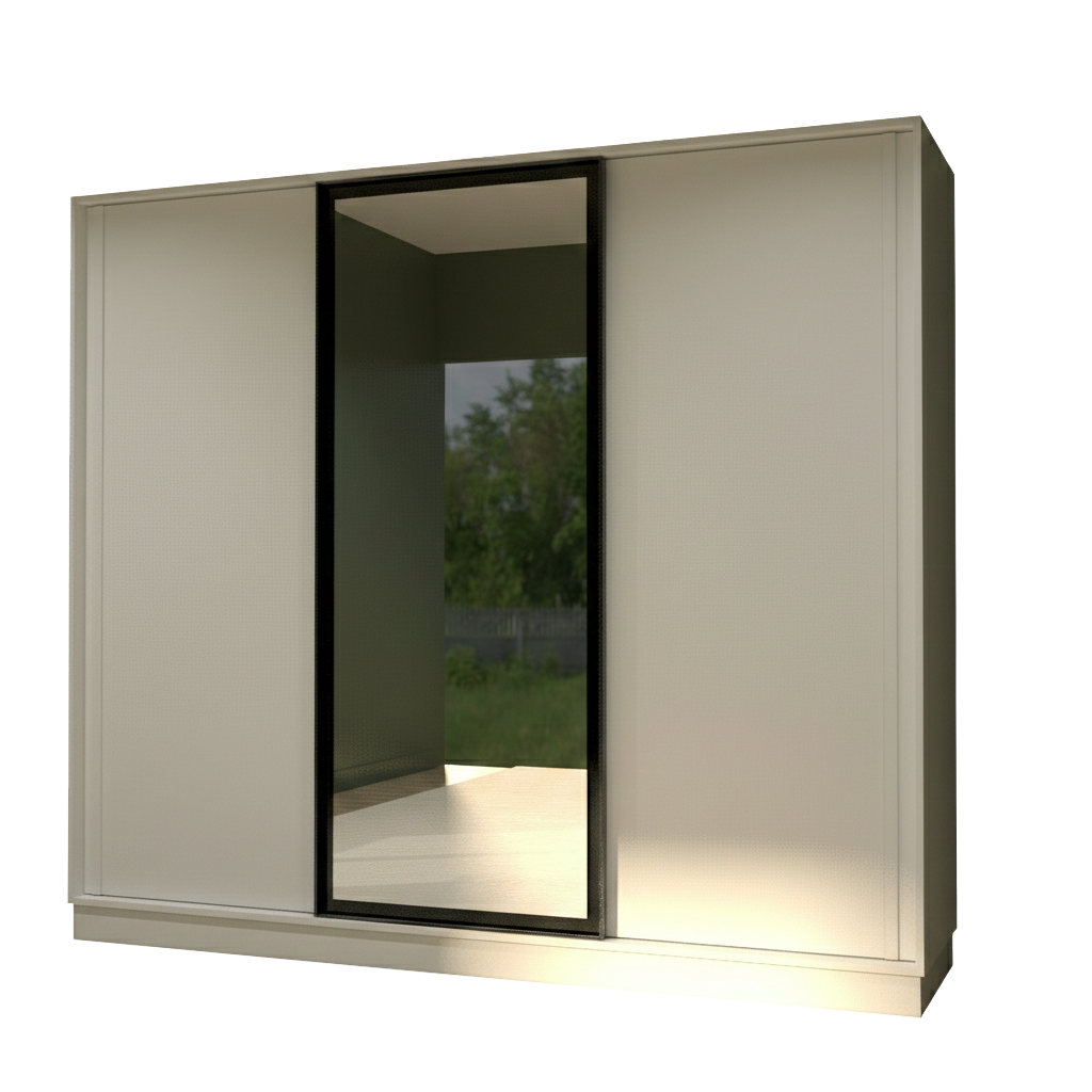 White Elegant 3 Doors Wardrobe