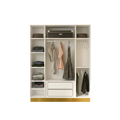 White Golden 4 Doors Wardrobe