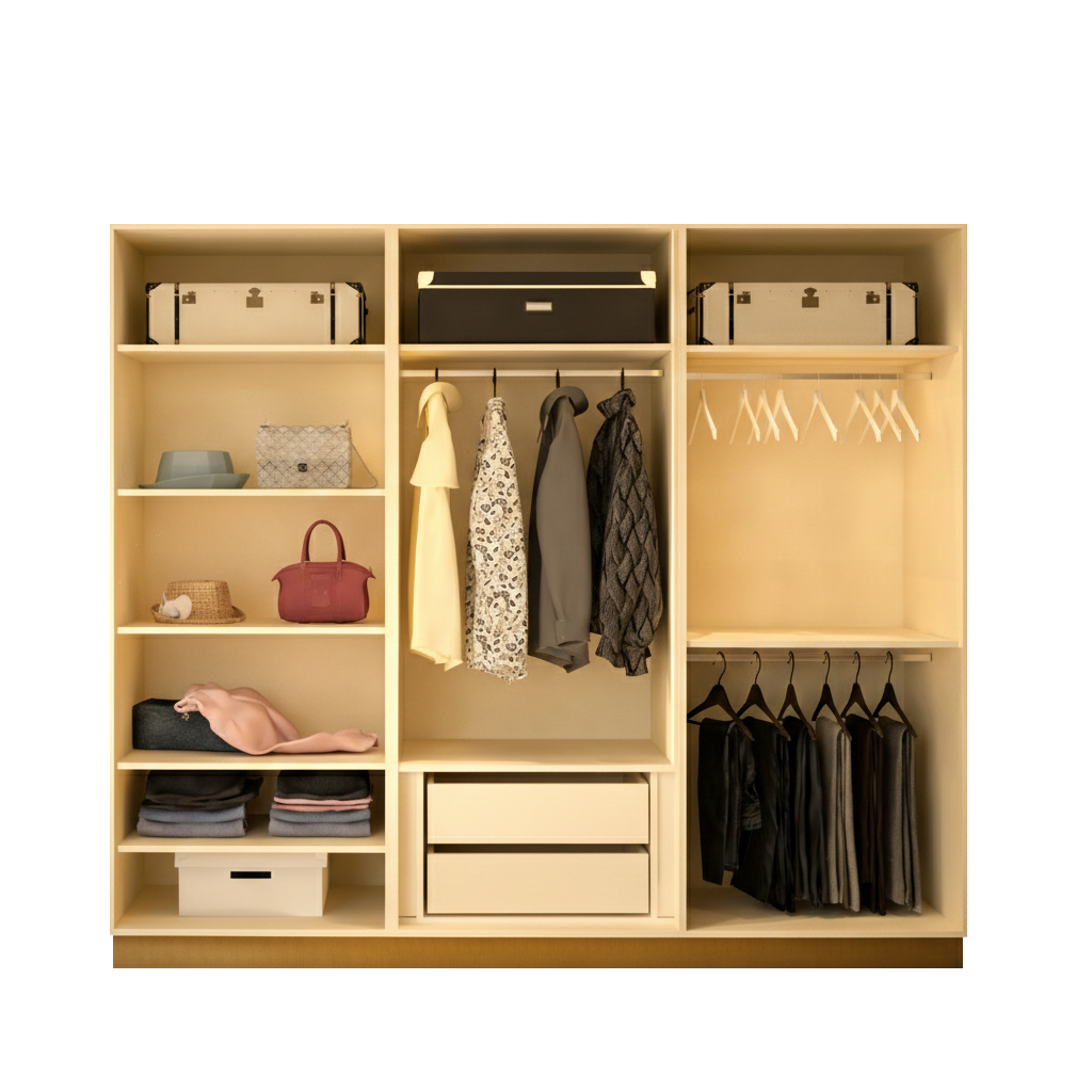 Cream Golden 6 Doors Wardrobe