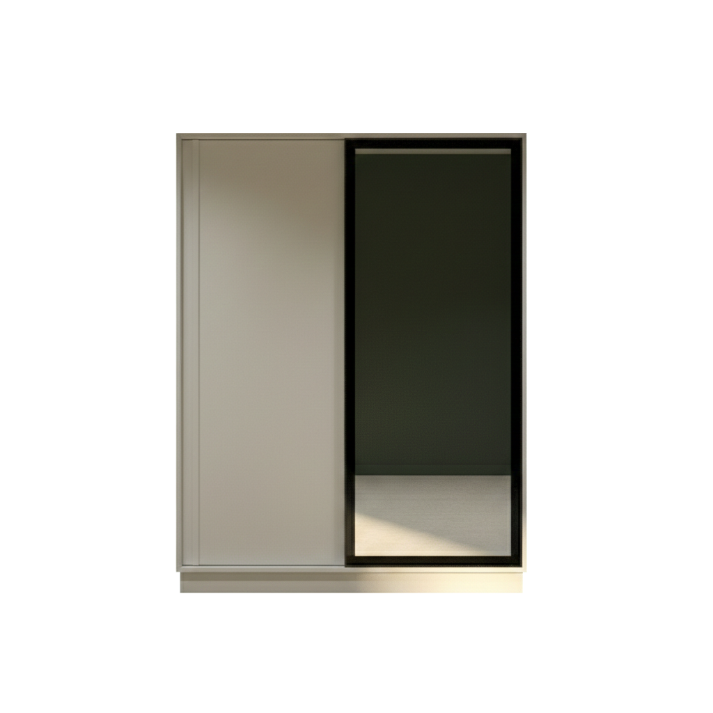 White Elegant 2 Doors Wardrobe