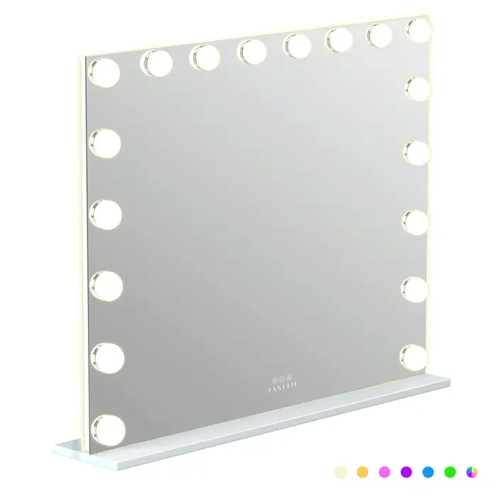 VANITII Mary Hollywood Glow Vanity Mirror with RGB - 18 Dimmable LED Bulbs