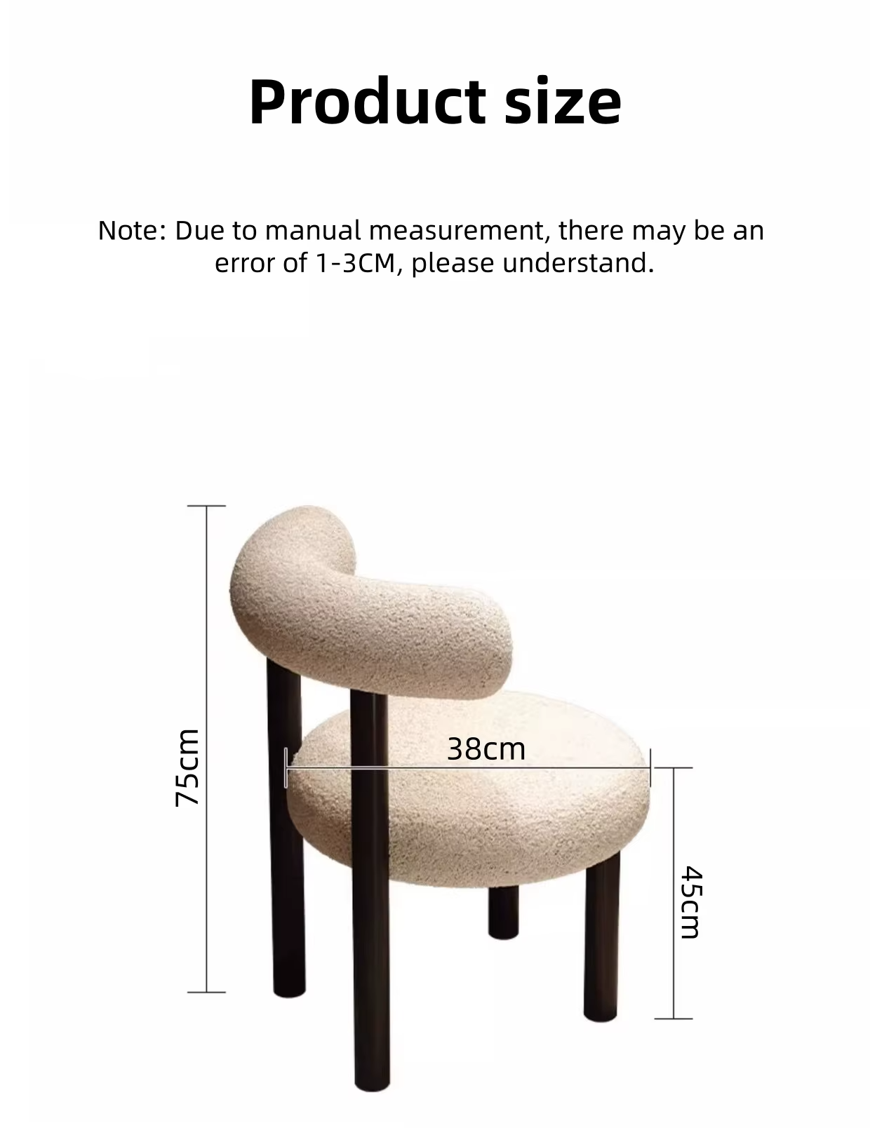 Modern boucle chair - Comes in 4 colours