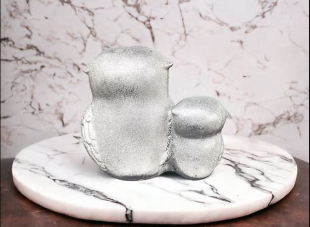 Owls Family silver with Bling diamond decoration ornament