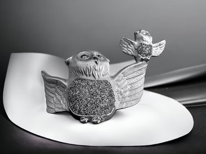 Flying Owls silver with Bling diamond decoration ornament