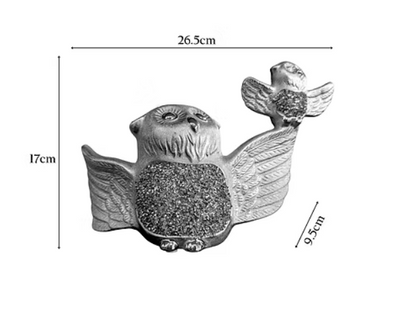 Flying Owls silver with Bling diamond decoration ornament