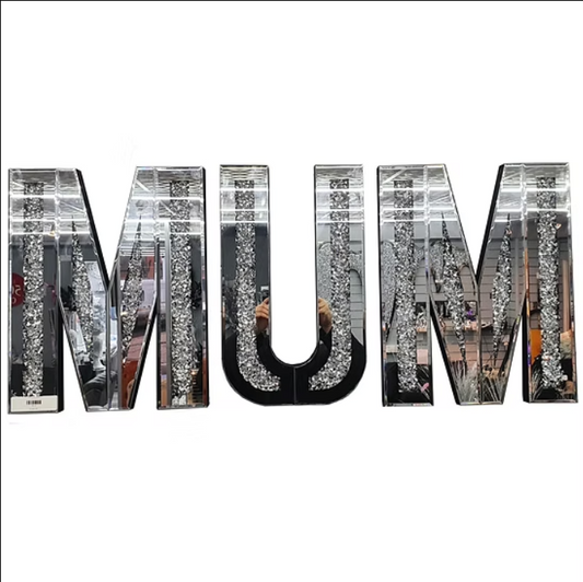 MUM, DAD and NAN crush diamond large wall mounted letters